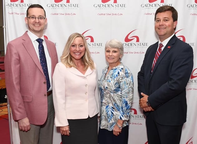 (From left) Kenneth Kirkland, Dean of School of Health Sciences at Gadsden State Community College; Meredith Smith, Project Manager at the Alabama Office of Apprenticeship (AOA); Dr. Kathy Murphy, Gadsden State President; and Josh Laney, Executive Director of the AOA, are instrumental in establishing and leading the new Nursing Apprenticeship program.