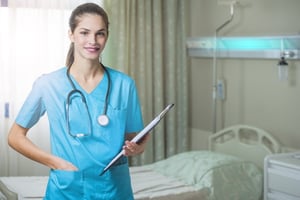 nurse holding clipboard